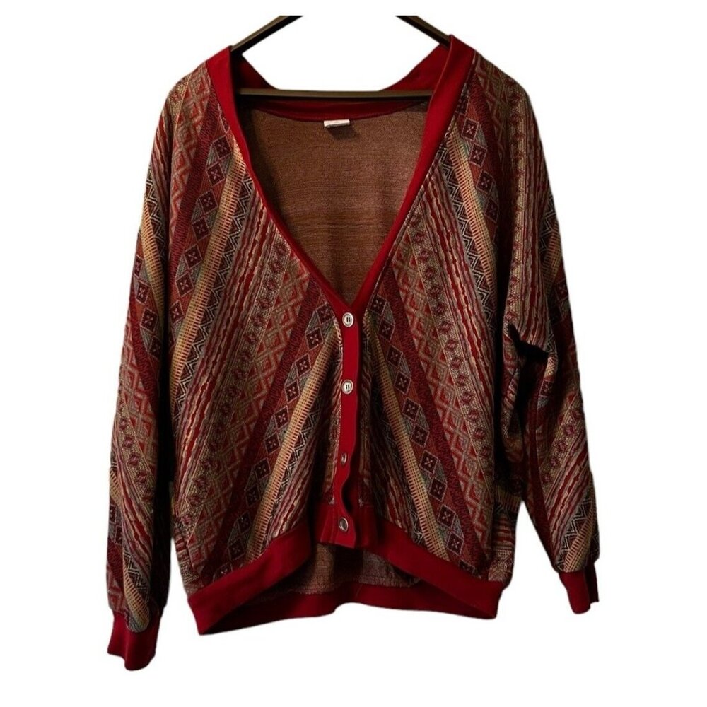 Graff Californiawear Colorful Open Cardigan Size Measure Cottagecore Grandmacore